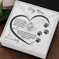 Dog Mom Paw Print Heart | Love Knot Necklace