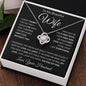 Wife Love & Light | Love Knot Necklace (White on Black Card)