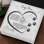 Dog Mom Paw Print Heart 2 | Love Knot Necklace