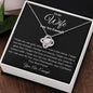 You Are Enough Wife | Love Knot Necklace Black Card