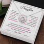 Lovely Daughter from Dad Pink | Love Knot Necklace