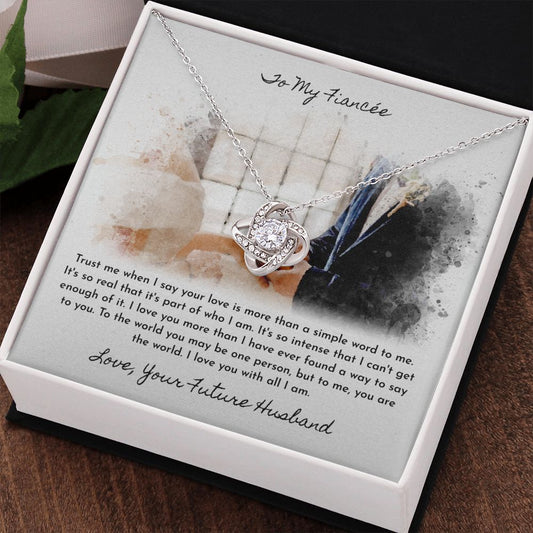 Fiancé More Than a Simple Word | Love Knot Necklace