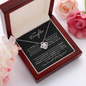 Daughter, I Love You with All of My Heart | Love Knot Necklace Plain Black Card