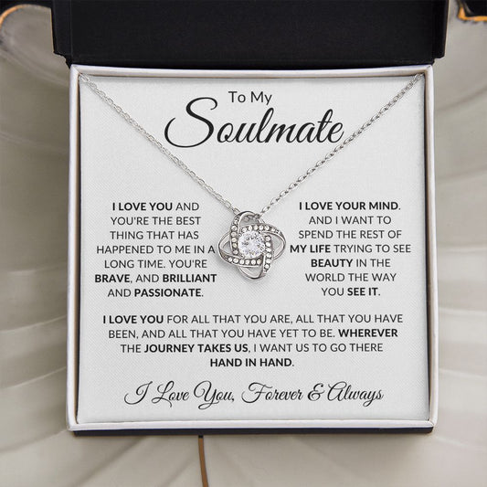 To My Soulmate, I Love You | Love Knot Necklace