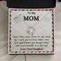 To My Mom Airmail Love Knot Necklace with Message Card White Gold and Silver Necklace Love Your Daughter Gift from Daughter