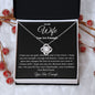 You Are Enough Wife | Love Knot Necklace Black Card