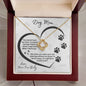 Dog Mom Paw Print Heart | Love Knot Necklace
