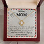To My Mom Airmail Love Knot Necklace with Message Card Gold Necklace Love Your Gift from Son Military Mom Luxury Box