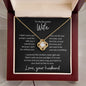 Gold to my wife love knot necklace luxury box