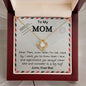 To My Mom Airmail Love Knot Necklace with Message Card Gold Necklace Love Your Gift from Son With Luxury Gift Box