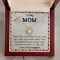 To My Mom Airmail Love Knot Necklace with Message Card Gold and Necklace Love Your Daughter Gift from Daughter Luxury Light Up Gift Box