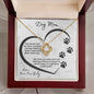 Dog Mom Paw Print Heart 2 | Love Knot Necklace