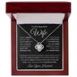 Wife Love & Light | Love Knot Necklace (White on Black Card)
