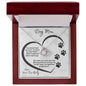 Dog Mom Paw Print Heart 2 | Love Knot Necklace