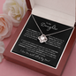 Daughter, I Love You with All of My Heart | Love Knot Necklace Plain Black Card