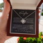 Daughter, I Love You with All of My Heart | Love Knot Necklace Plain Black Card