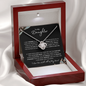 Daughter, I Love You with All of My Heart | Love Knot Necklace Black Card