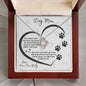 Dog Mom Paw Print Heart | Love Knot Necklace