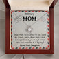 To My Mom Airmail Love Knot Necklace with Message Card White Gold and Silver Necklace Love Your Gift from Daughter Military Mom Luxury Gift Box