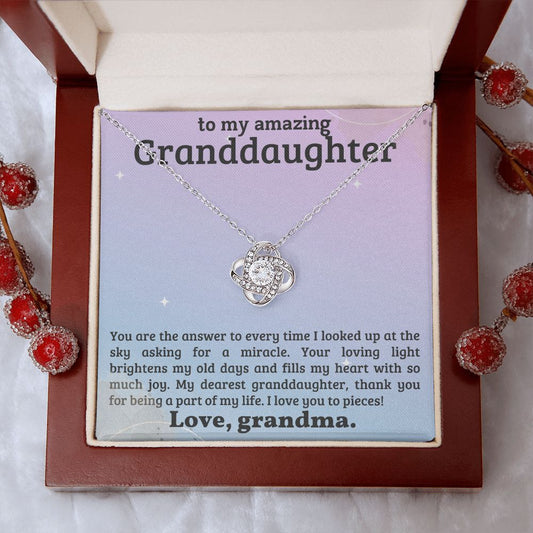 Loving Light Granddaughter | Love Knot Necklace