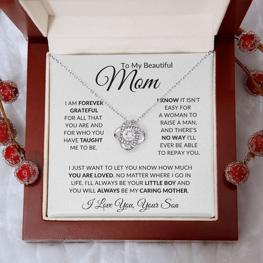 To My Beautiful Mom | Love Knot Necklace