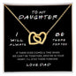 I Will Always Be There | Interlocking Hearts Necklace Black Card