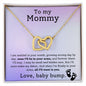 To My Mommy Love, baby Bump | Interlocking Hearts Necklace