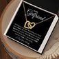 To My Girlfriend-Interlocking Hearts Necklace Black Card