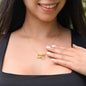 To My Girlfriend-Interlocking Hearts Necklace Black Card