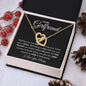 To My Girlfriend-Interlocking Hearts Necklace Black Card