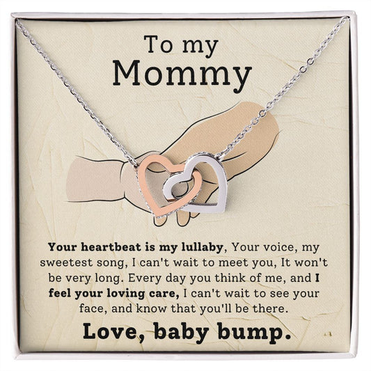 To My Mommy Your Heartbeat | Interlocking Hearts Necklace