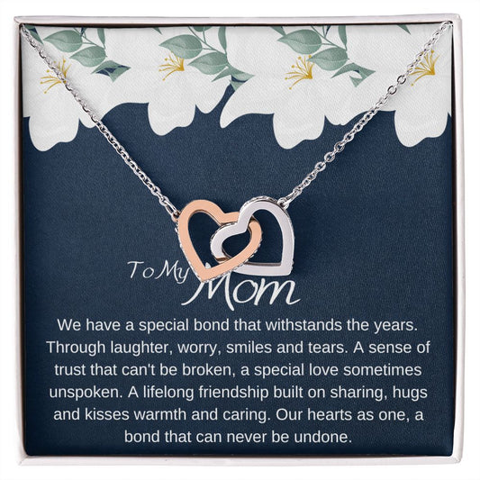 To My Mom a Special Bond | Interlocking Hearts Necklace