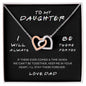 I Will Always Be There | Interlocking Hearts Necklace Black Card