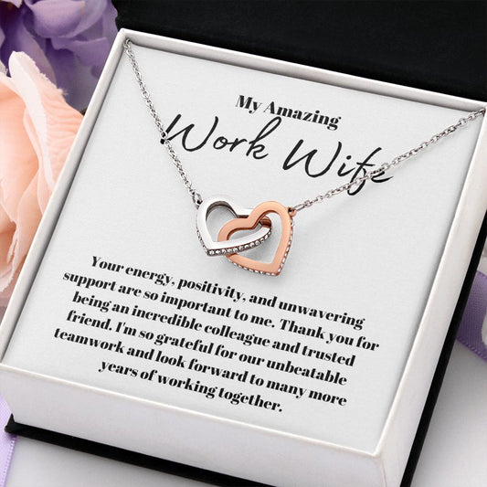 My Amazing Work Wife | Interlocking Hearts Necklace