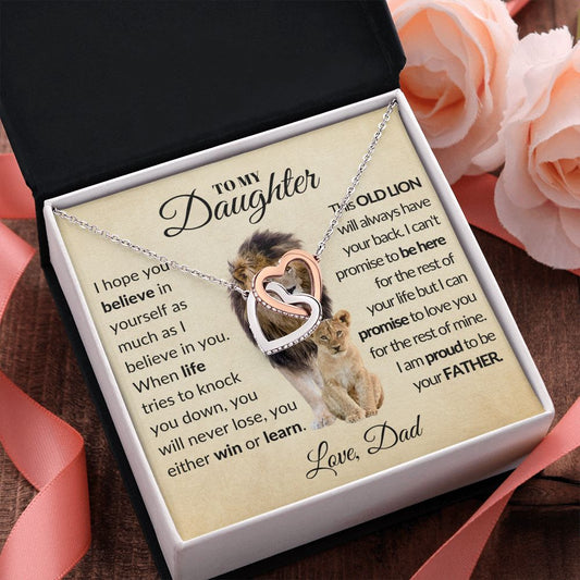 Believe in Yourself Daughter | Interlocking Hearts Necklace