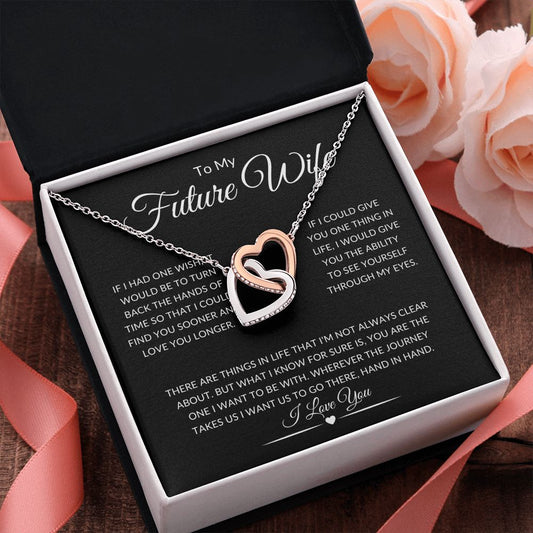 Future Wife | Turn Back Time Interlocking Hearts Black Card