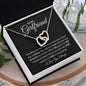 To My Girlfriend-Interlocking Hearts Necklace Black Card