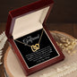 To My Girlfriend-Interlocking Hearts Necklace Black Card