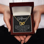 To My Girlfriend-Interlocking Hearts Necklace Black Card