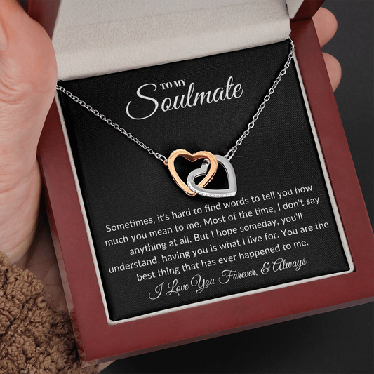 I Love You Forever and Always | Interlocking Hearts Necklace