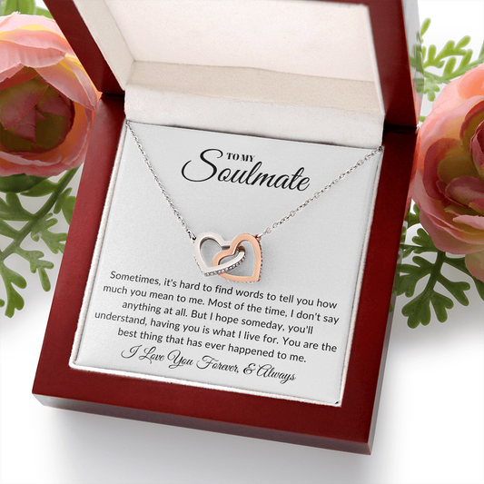 I Love You Forever and Always | Interlocking Hearts Necklace White Card