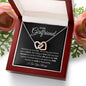 To My Girlfriend-Interlocking Hearts Necklace Black Card