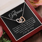 To My Girlfriend-Interlocking Hearts Necklace Black Card