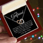 To My Girlfriend-Interlocking Hearts Necklace Black Card