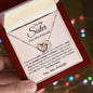 To My Sister You Are Enough | Interlocking Hearts Necklace