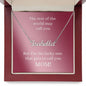 Mom I'm the Lucky One | Custom Name Necklace Maroon Card