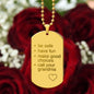 Call your Grandma | Engraved Dog Tag Necklace