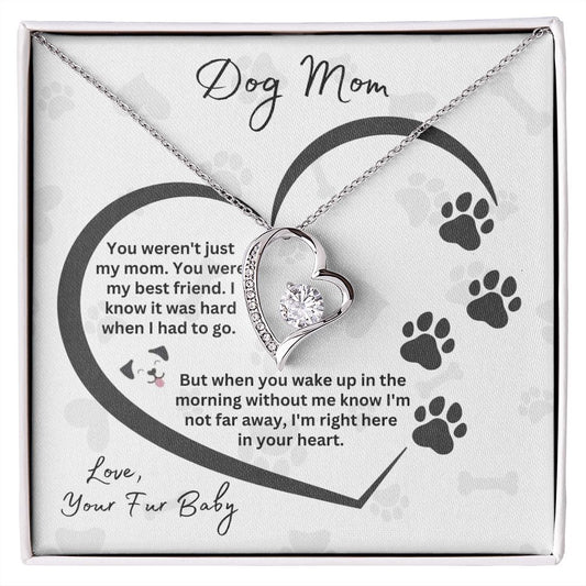 Dog Mom Paw Print Heart | Forever Love Necklace