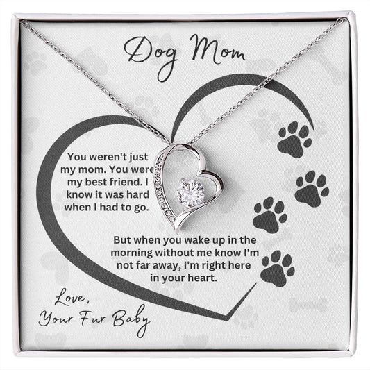 Dog Mom Paw Print Heart 2 | Forever Love Necklace