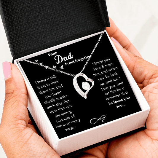 Not Forgotten Forever Necklace Black Card